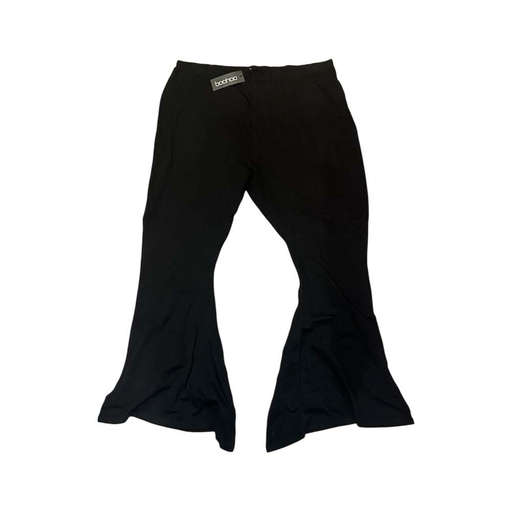 Boohoo Cotton Basic Flare Trousers Black Women’s Plus Size US 22